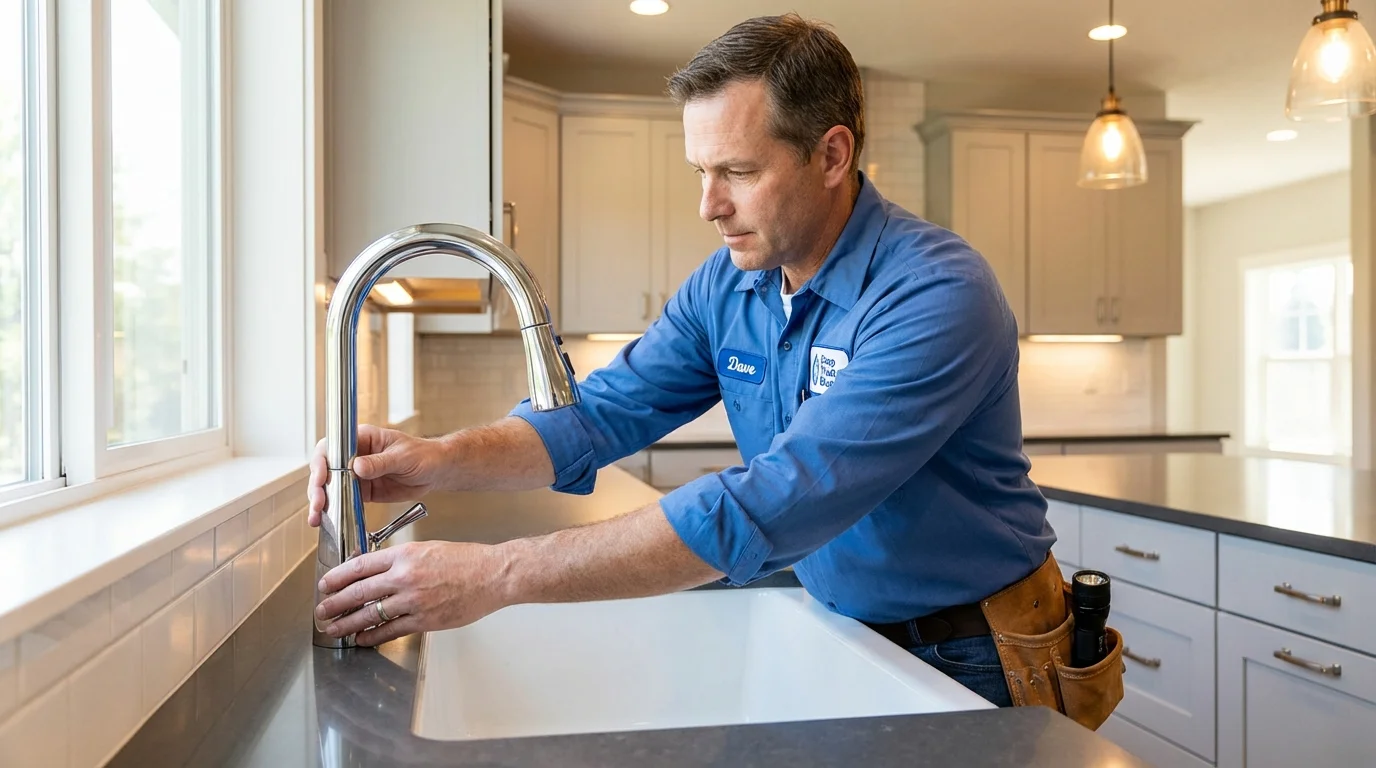 Kitchen faucet installation by Johns Plumbing LLC in Spencer